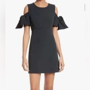 (23) Milly Black Mini Dress with Bow Details